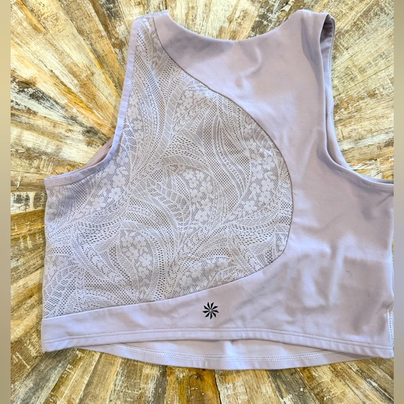 Athleta size Small Conscious Lace Crop Top A-C Shasta Purple Built In Bra- SM - Picture 3 of 6